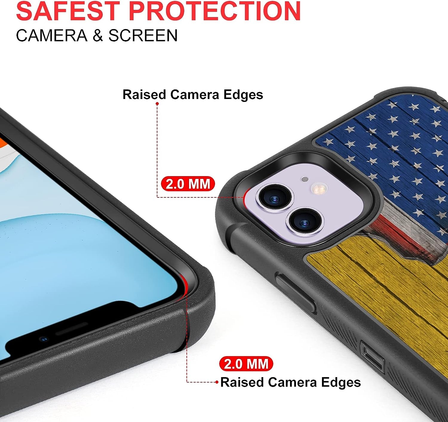 XWMHHP Compatible with Iphone 12 Case Iphone 12 Pro Case Dont Tread on Me American Flag Design for Men, 3-Layer Rugged Shockproof Hard Plastic Bumper +Soft Silicone Rubber Heavy Duty Protection Cover  XWMHHP   