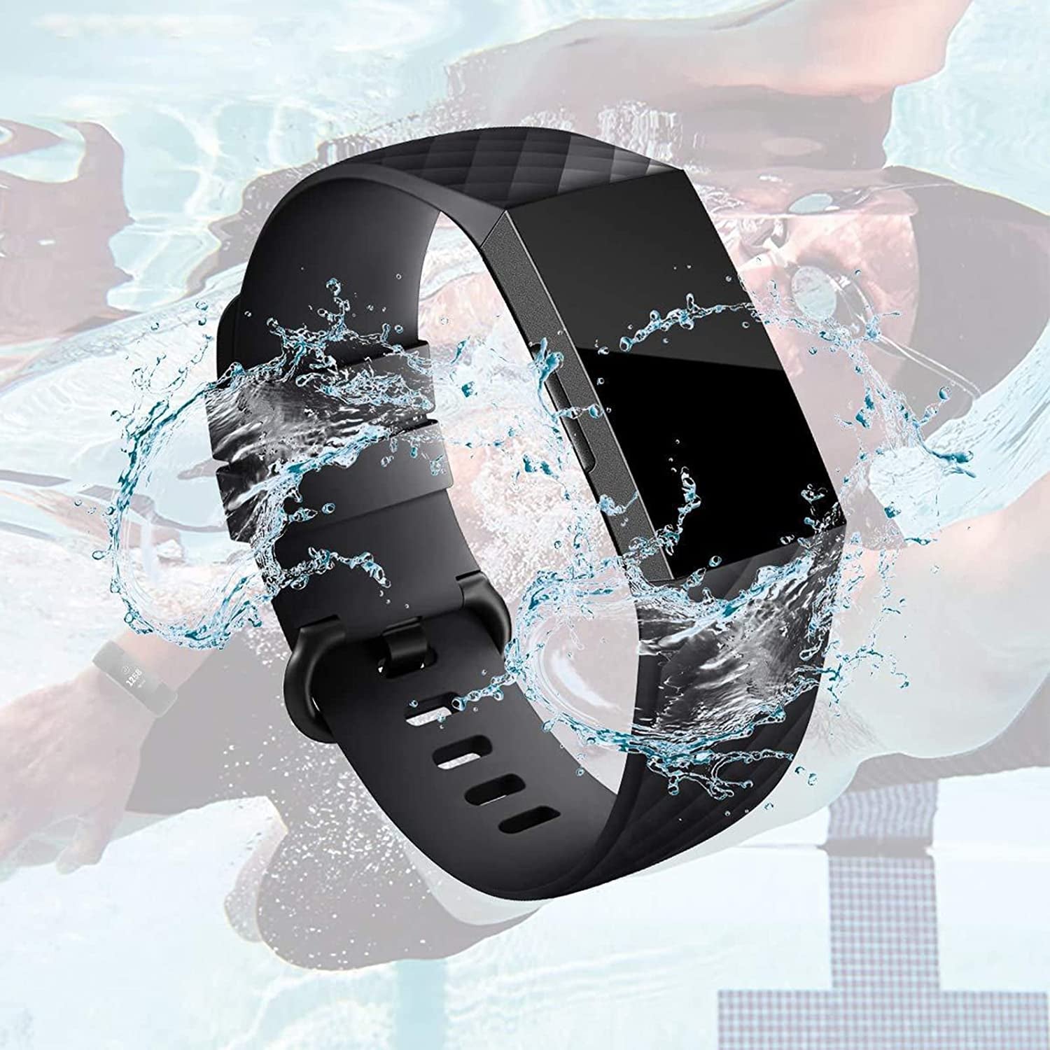 3 Pack Silicone Bands for Fitbit Charge 4/ Fitbit Charge 3/ Charge3 Se,Silicone Fitness Sport Wristbands for Women Men Small Large  Cone   