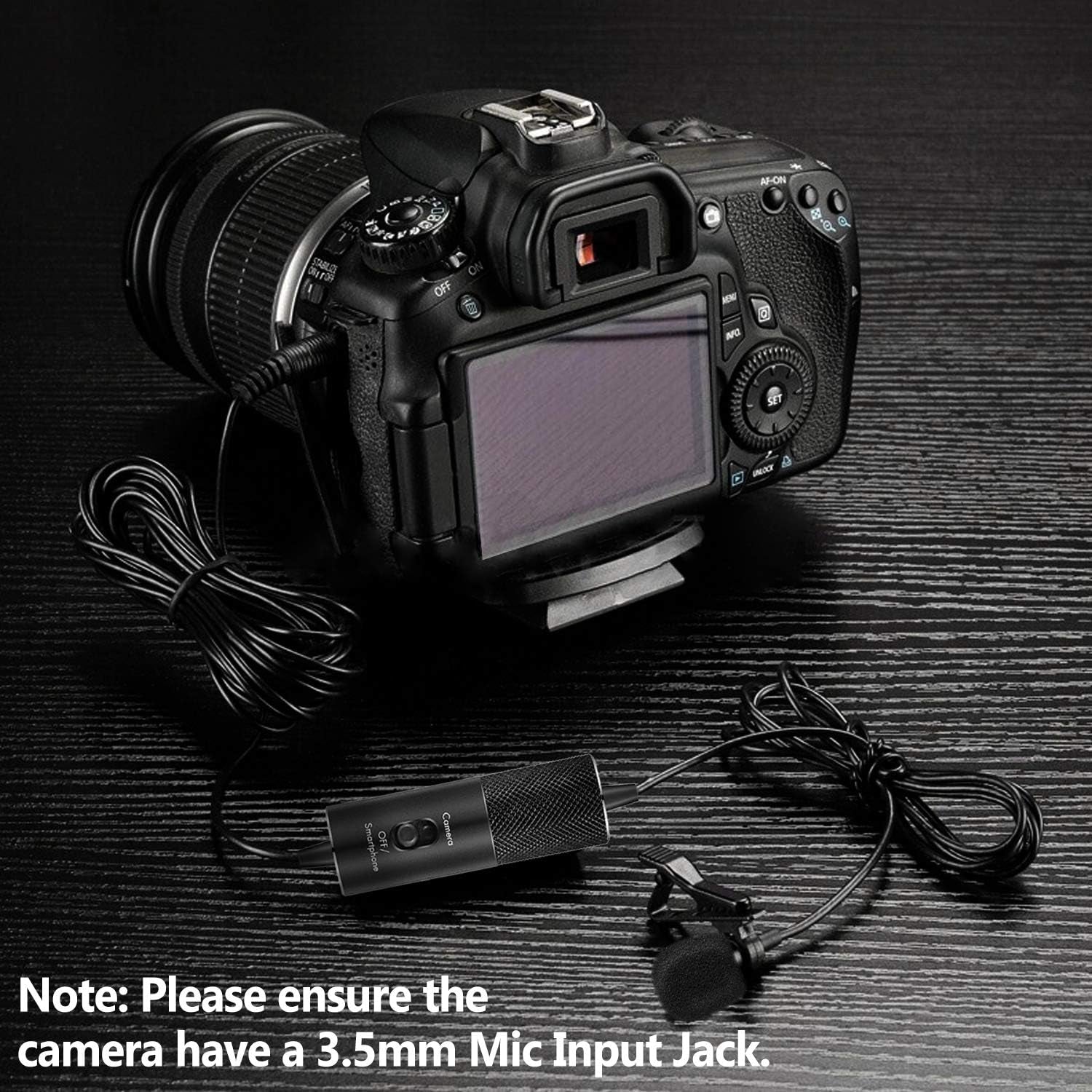 IUKUS Lavalier Microphone, Professional Clip-On Lapel Mic Omnidirectional Condenser Lavalier Microphone with 6M/19FT Cord for Camera/Smartphone  IUKUS   