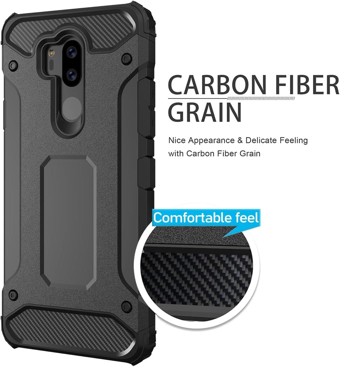 DFTCVBN Phone Case for LG G7/LG G7 Thinq/Lg G7+ Case, Dual Layer Protective Slim Hybrid Cell Phone Cover Shockproof Cases for Lg G7/G7 Thinq/G7Plus Case Black  DFTCVBN   