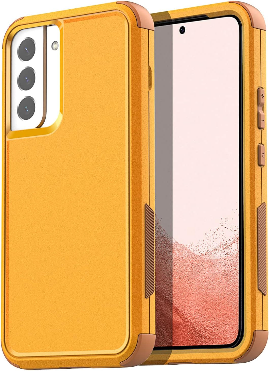 Aicase for Galaxy S22 plus Case with Screen Protector, Heavy Duty Drop Protection Full Body Rugged Shockproof/Dust Proof Military Protective Tough Durable Phone Cover for Samsung Galaxy S22 plus 6.6“  AICase Yellow  