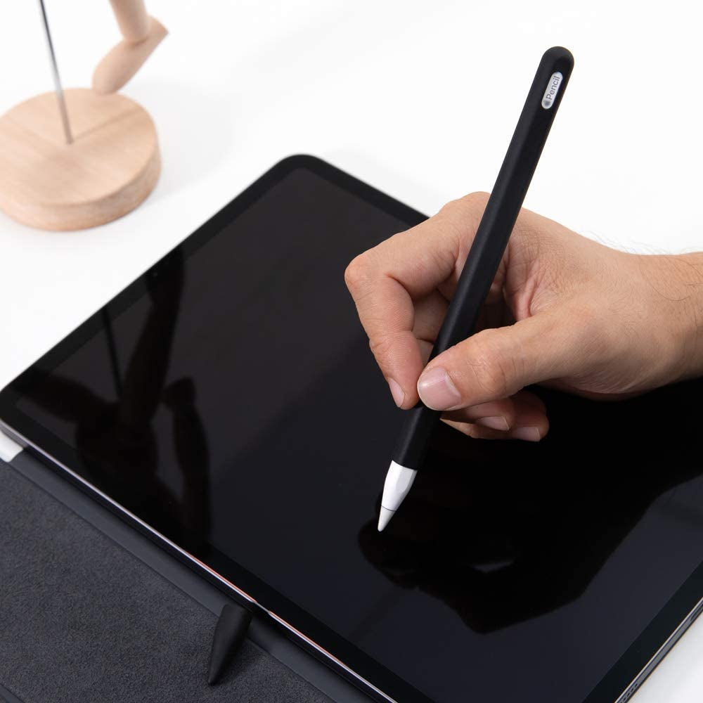 FRTMA Compatible Apple Pencil (2Nd Generation) Silicone Case Sleeve Holder Grip + Nib Cover (2 Pieces) Accessories Kit Compatible Ipad Pro 12.9” (3Rd Generation) & Ipad Pro 11”, Black  FRTMA   