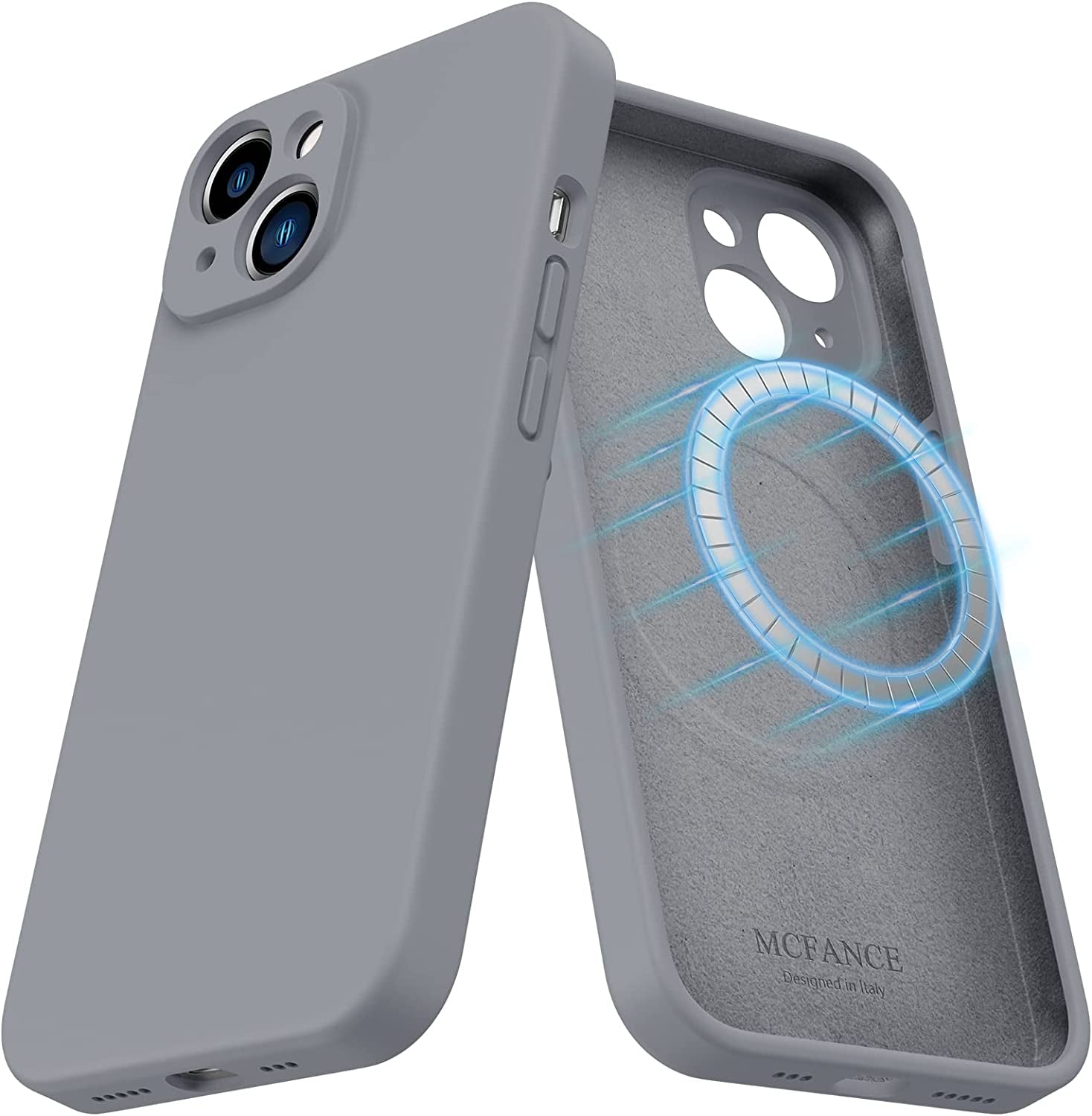 MCFANCE Silicone Magnetic Case for Iphone 14 plus Magsafe Case Silicone Phone Case with Microfiber Lining for Iphone 14 plus 6.7 Inch 2022, Darkgrey  MCFANCE Gray  