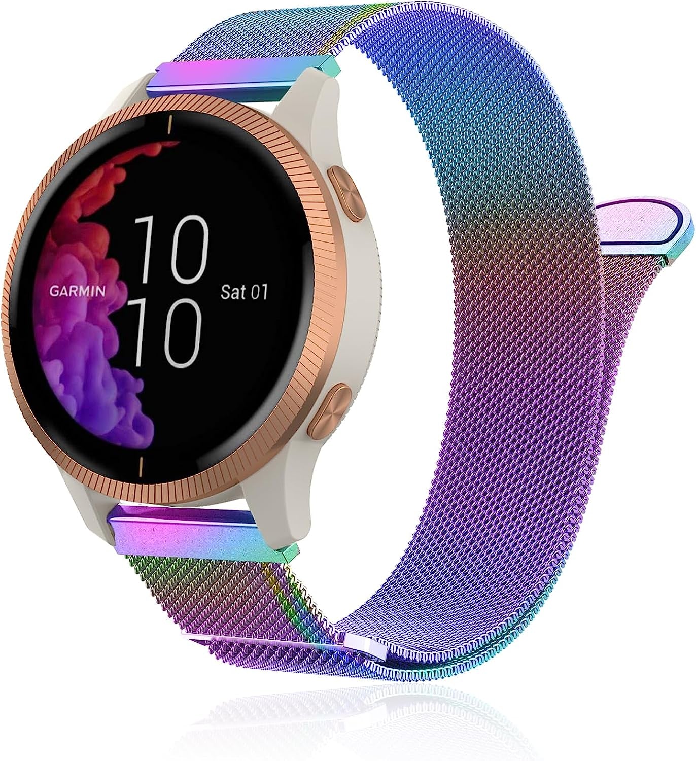 Sunnyson Milanese Metal Bands Compatible with Garmin Vivoactive 3/ Vivoactive 3 Music/ Garmin Venu/ Venu Sq Watch Band,20Mm Watch Band Mesh Stainless Steel Replacement Strap for Garmin Venu 2 Plus/Forerunner 245/ Forerunner 645 Women Men  Sunnyson   