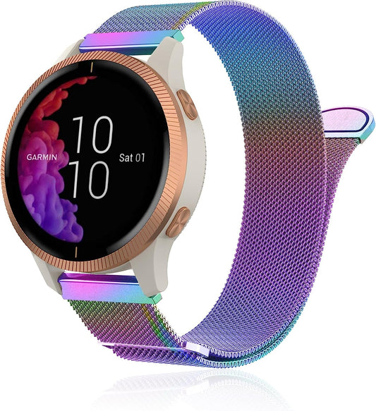 Sunnyson Milanese Metal Bands Compatible with Garmin Vivoactive 3/ Vivoactive 3 Music/ Garmin Venu/ Venu Sq Watch Band,20Mm Watch Band Mesh Stainless Steel Replacement Strap for Garmin Venu 2 Plus/Forerunner 245/ Forerunner 645 Women Men  Sunnyson   