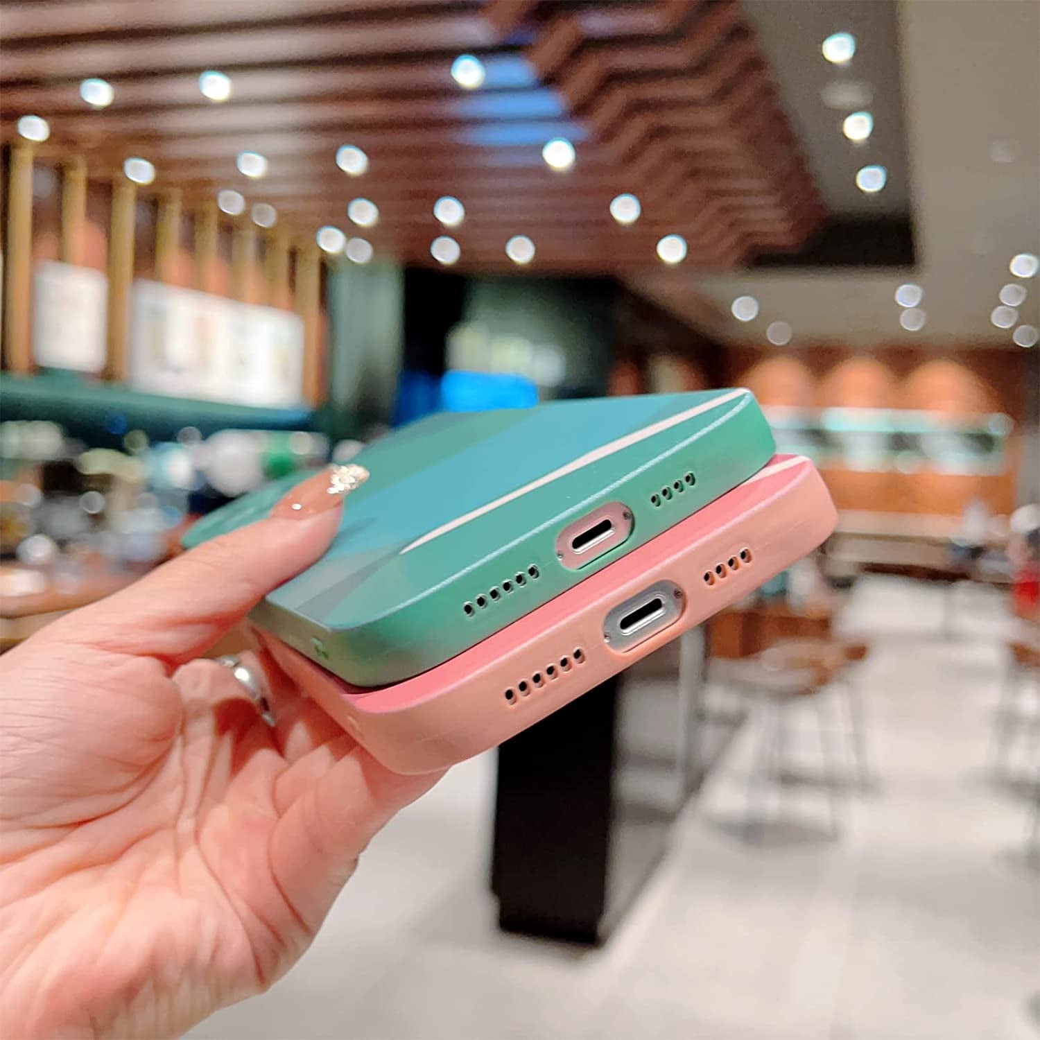 YKCZL Compatible with Iphone 14 plus Case,Cute Painted Art Heart Pattern Full Camera Lens Protective Slim Soft Shockproof Phone Case for Women Girls-Brown  YKCZL   