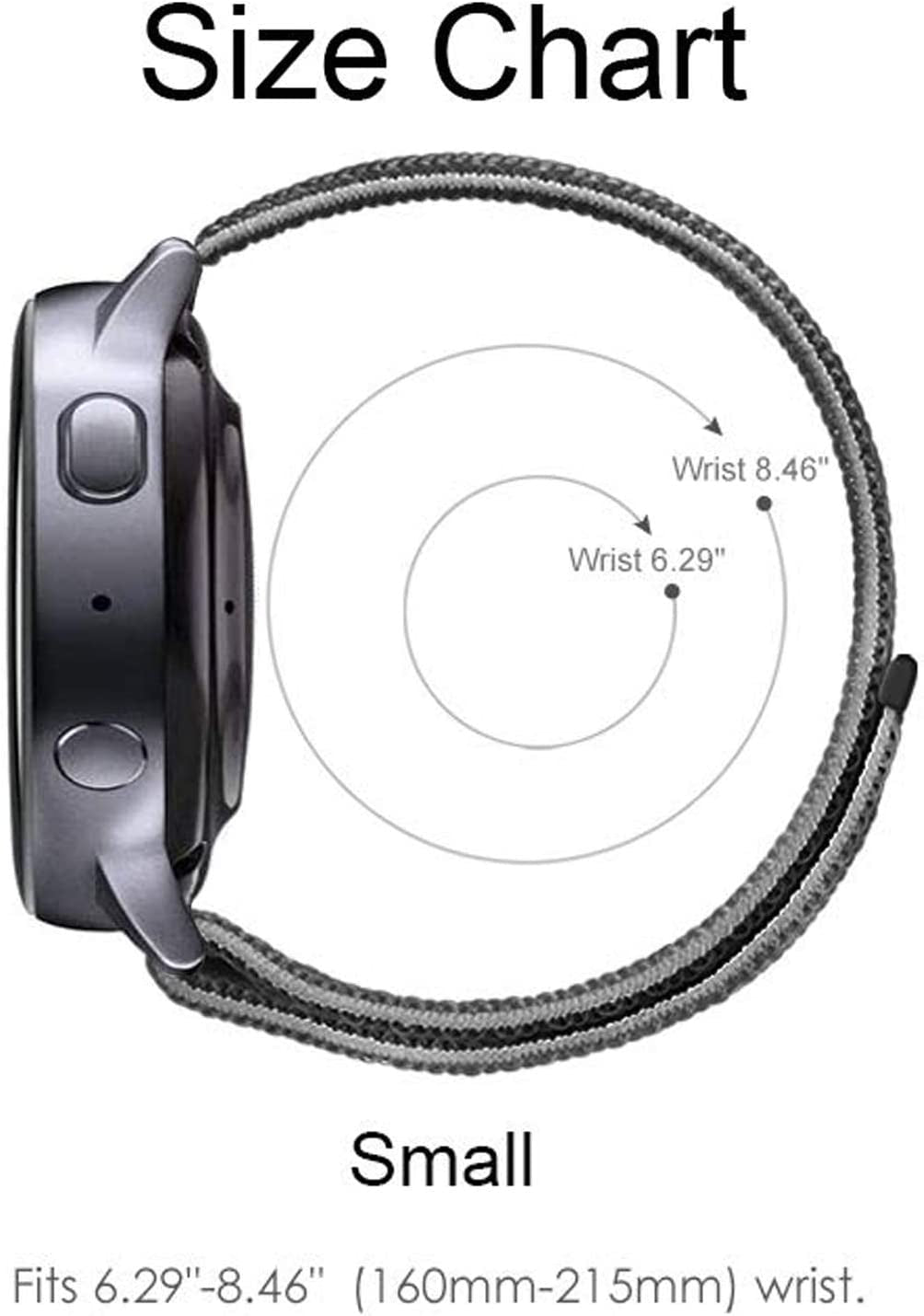 Morsey 20Mm Quick Release Watch Band Compatible with Samsung Galaxy Watch Active 2 40Mm 44Mm/ 42Mm/Pebble/Gizmo/Ticwatch Smart Watch, Nylon Breathable Replacement Sport (Black)  Morsey   