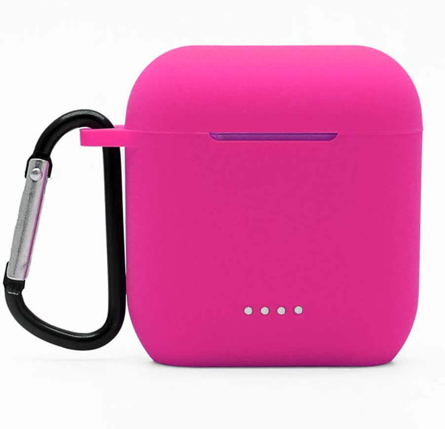 USSJ Protective Silicone Case Compatible with Tozo T6, Front LED Visible, Premium Accessory Shockproof Tozo T6 Case Cover with Keychain. (Pink)  USSJ Rose Red  