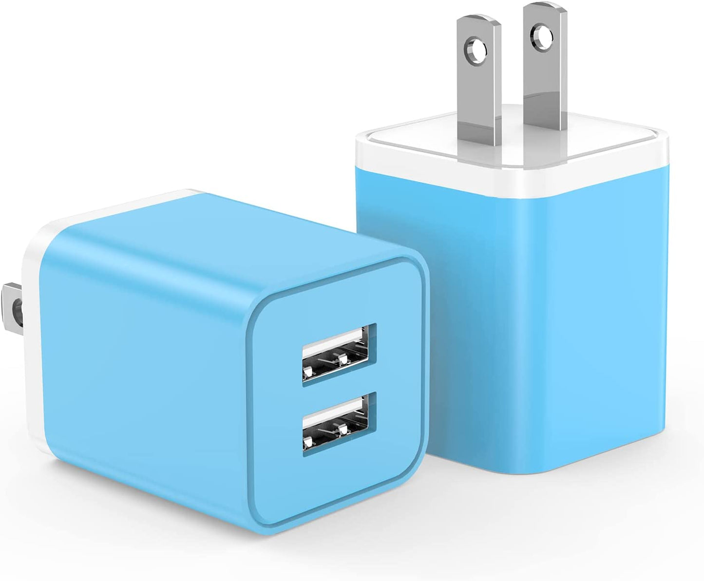 USB Charger 5V 2.4A,Cabepow [2Pack] Dual Port 12W USB Wall Plug,Charger Block Adapter Cube Replacement for Iphone Xs/Xs Max/Xr/X/8/7/6/Plus Ipad Pro/Air/Mini, Galaxy9/8/7(Etl Certified)  Cabepow Blue 2Pack12W 