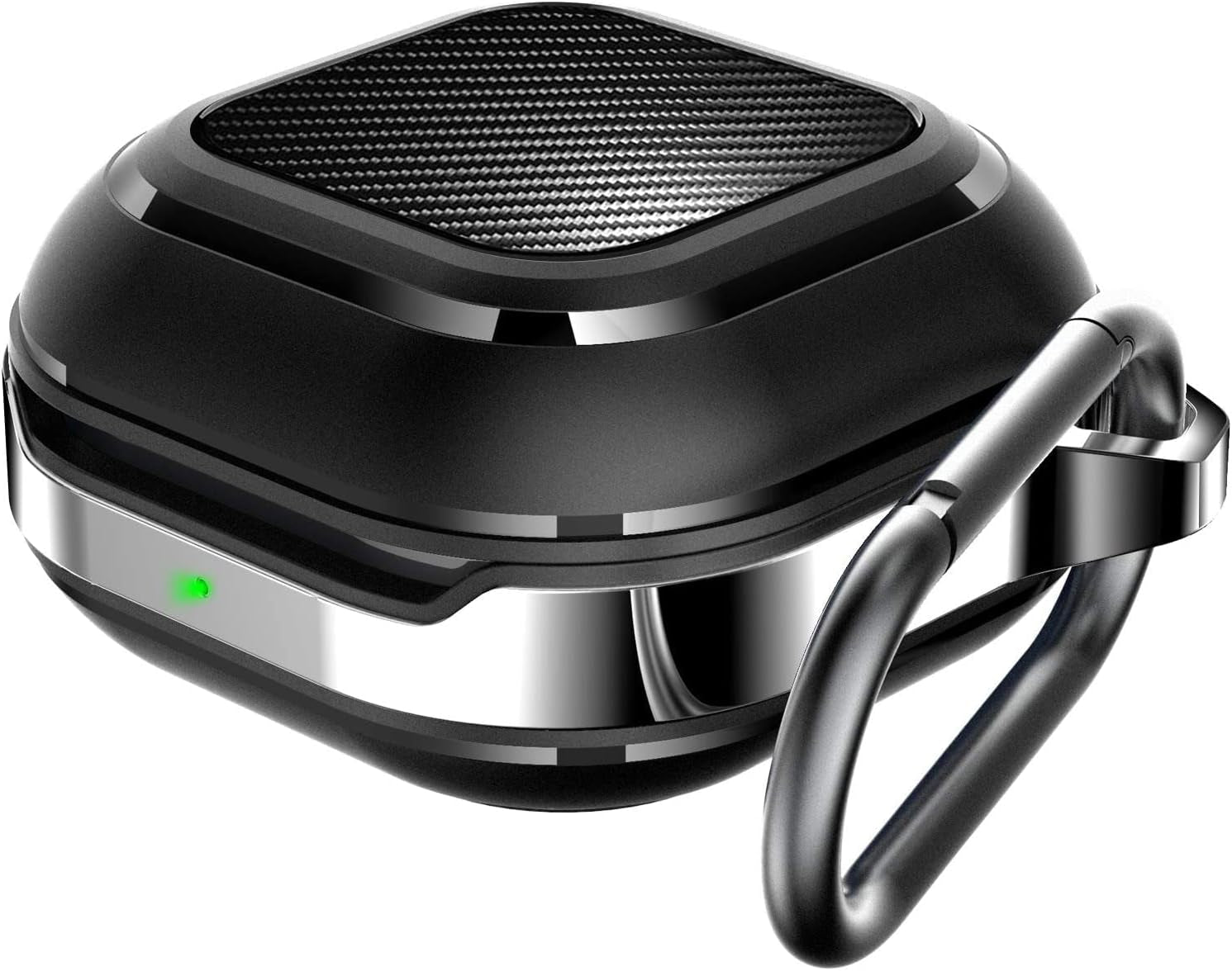 HALLEAST for Galaxy Buds 2 Pro Case 2022/ Galaxy Buds 2 Case 2021/ Galaxy Buds Pro Case 2021/ Galaxy Buds Live Case 2020, TPU Cover Metal Alloy Carrying Case with Carabiner, Black Graphite  HALLEAST   