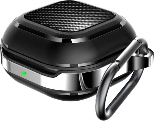 HALLEAST for Galaxy Buds 2 Pro Case 2022/ Galaxy Buds 2 Case 2021/ Galaxy Buds Pro Case 2021/ Galaxy Buds Live Case 2020, TPU Cover Metal Alloy Carrying Case with Carabiner, Black Graphite  HALLEAST   