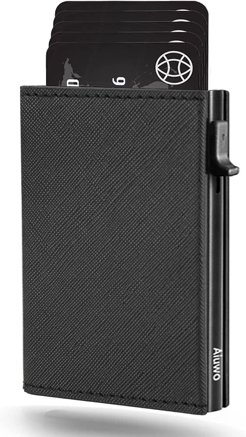Aiuwo Mens Slim Wallet with Money Clip RFID Blocking Credit Card Holder Minimalist Wallet for Men with Gift Box  Aiuwo Cross Black  