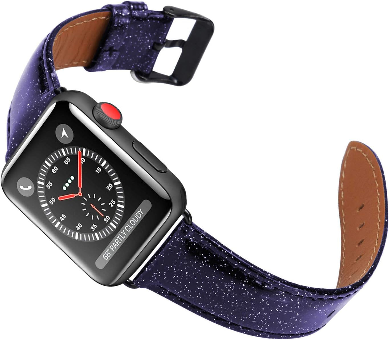Aladrs Bling Leather Strap Compatible for Apple Watch Band 38Mm 40Mm 41Mm, Sparkly Glitter Wristband for Iwatch Series 8 7 (41Mm) Series 6 5 4 SE (40Mm) Series 3 2 1 (38Mm), Dark Purple  ALADRS   