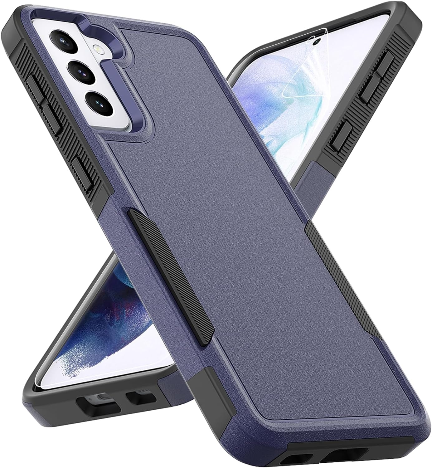 For Samsung Galaxy S21 plus Case: Dual Layer Protective Heavy Duty Cell Phone Cover Shockproof Rugged with Screen Protector - Military Protection Bumper Tough - Samsung Galaxy S21+ plus 5G, Blue  Jinxian Co., Ltd.   