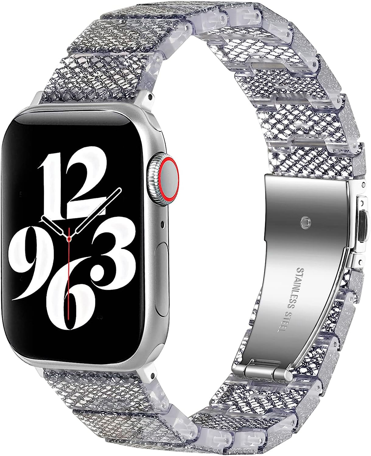 NYENEIL Compatible with Apple Watch Band 38Mm 40Mm 41Mm 42Mm 44Mm 45Mm Ultra 49Mm for Iwatch SE Lightweight Resin Wristband Bracelet Strap Series 8 7 6 5 4 3 2 1 Mens Womens  NYENEIL silk white 38MM/40MM/41MM 