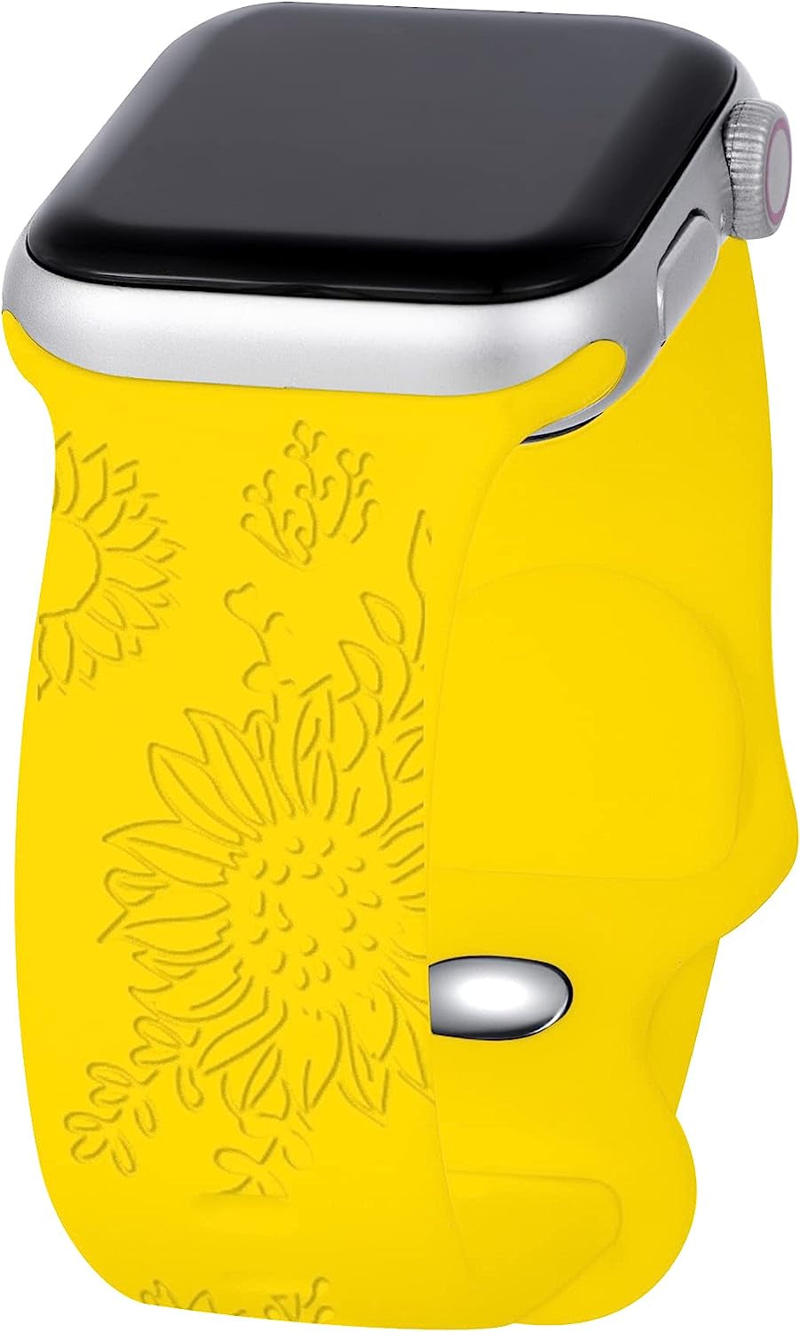 Compatible with Apple Watch Bands 38Mm 40Mm 41Mm 42Mm 44Mm 45Mm,Unique Flower Engraved Watch Band for Iwatch Series 7 6 5 4 3 2 1 SE Women Men  HZDK   