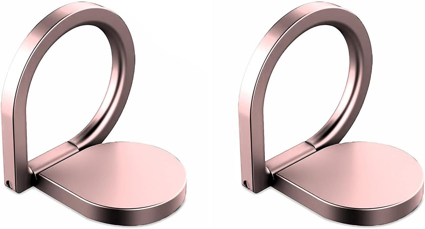 Finger Ring Stand, 360 Rotary Cell Phone Holder Finger Loop Grip Mount Universal Smartphone Kickstand,Ieugen Compatible with Iphone 14/Iphone 13/Galaxy S23/Galaxy S22/Galaxy  iEugen rosegold 2 pack  