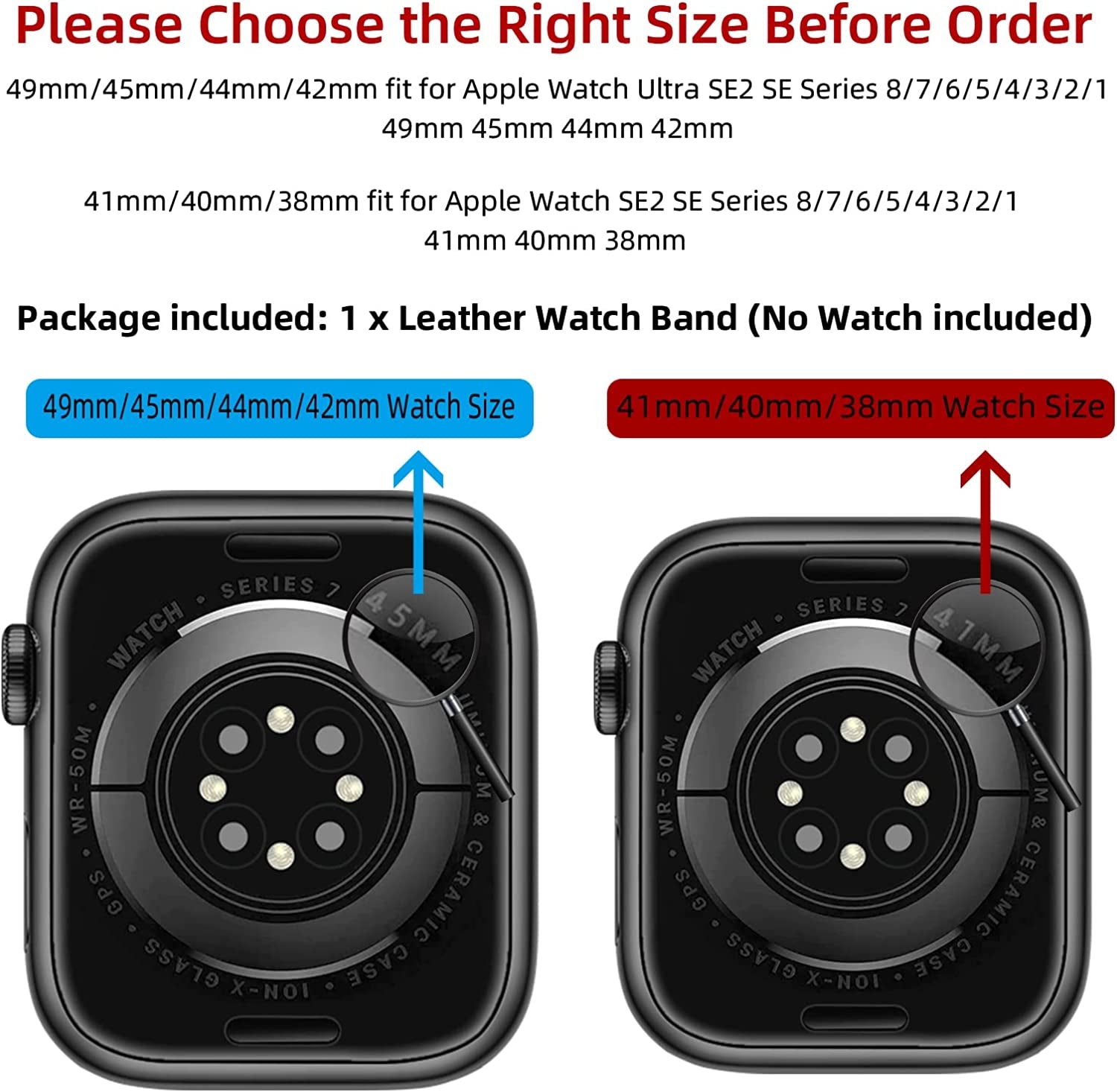 OUHENG Compatible with Apple Watch Band 49Mm 45Mm 44Mm 42Mm 41Mm 40Mm 38Mm, Genuine Leather Bands Strap for Iwatch Ultra SE SE2 Series 8 7 6 5 4 3 2 1 (Retro Brown/Black, 49Mm 45Mm 44Mm 42Mm)  OUHENG   