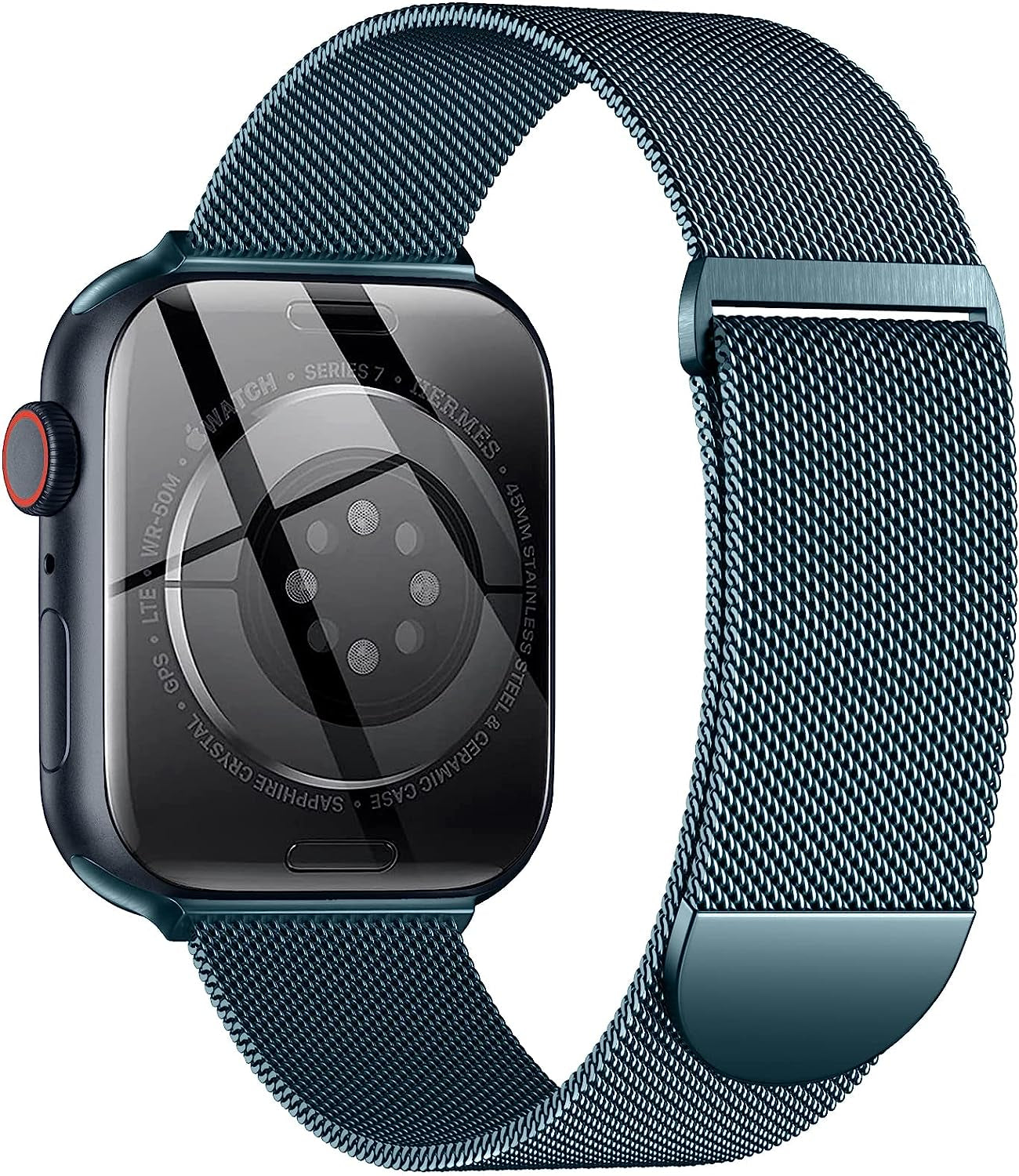 Zedoli Metal Band Compatible with Apple Watch Bands 40Mm 38Mm 41Mm 45Mm 44Mm 42Mm 49Mm for Women Men, Stainless Steel Milanese Mesh Loop Magnetic Wristbands for Iwatch Series 8 7 6 5 4 3 2 1 SE Ultra  Zedoli Light Blue 38/40/41mm 