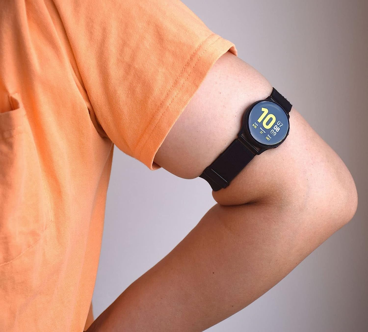 20Mm Elastic Wristband/Armband Strap for Compatible with Samsung Galaxy Watch 5/5 Pro, Galaxy Watch 4 40Mm/44Mm/Classic 42Mm/Classic 46Mm, Galaxy Watch3 41Mm, Gear Sport, Galaxy Watch Active 2 40Mm Smartwatch (Black, Medium)  Grestun   