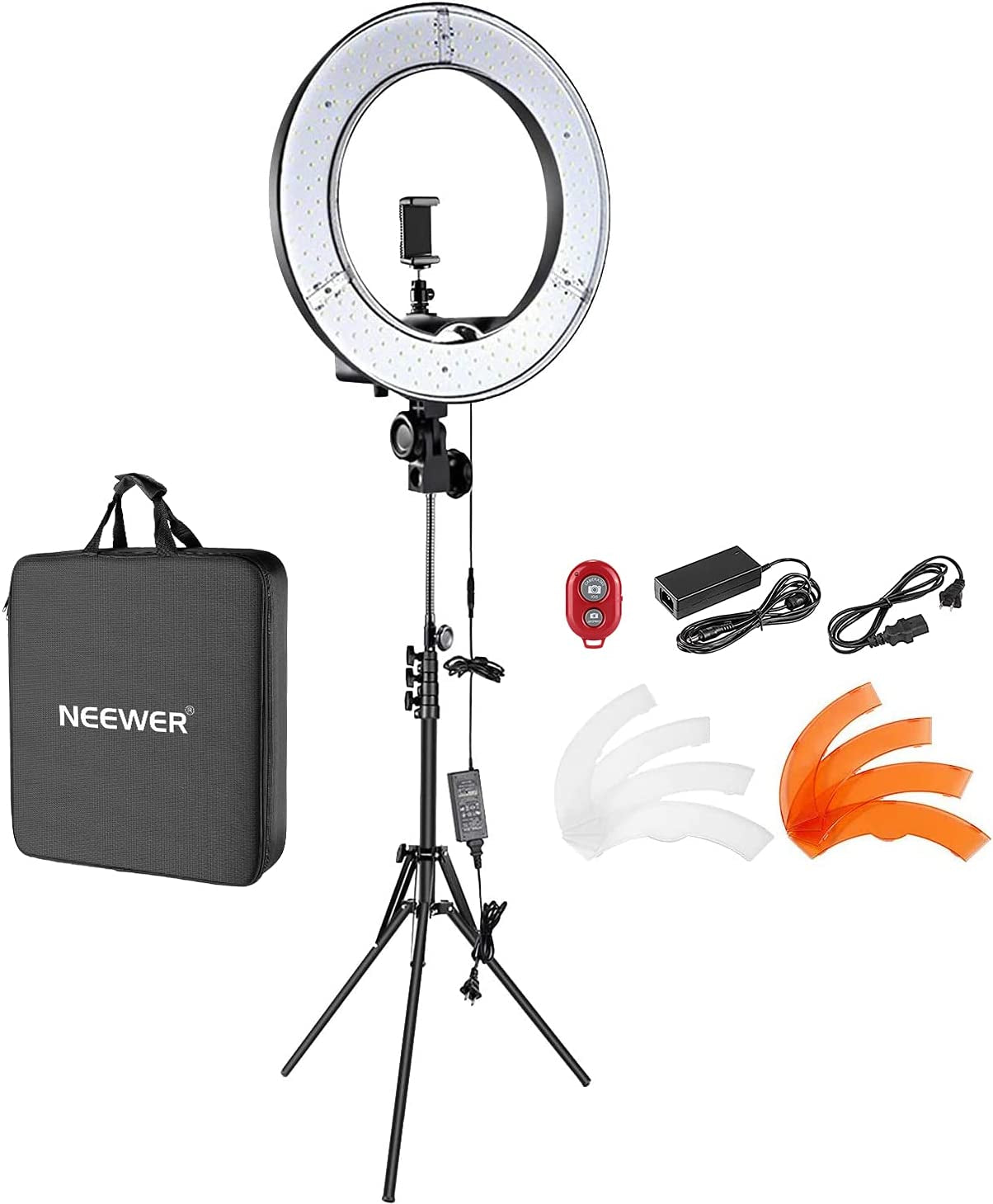 Neewer 18"/48Cm LED Ring Light: 52W Dimmable LED Ringlight Makeup Selfie Light Ring with Stand/Soft Tube/Phone Holder/Filter for Camera Phone Photography Youtube Tiktok Video Blogging Live Streaming  NEEWER   