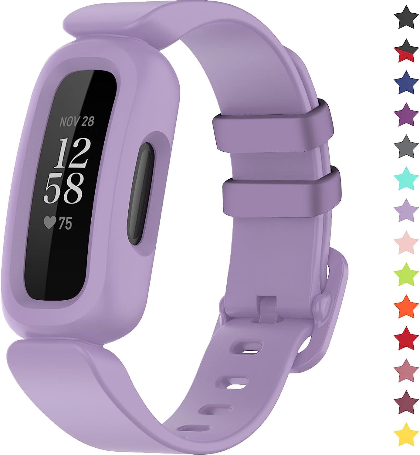 Topperfekt Bands Compatible with Fitbit Ace 3 for Kids, Soft Silicone Waterproof Bracelet Accessories Sports Watch Strap Replacement for Fitbit Ace 3 Boys Girls  TopPerfekt Lavender  