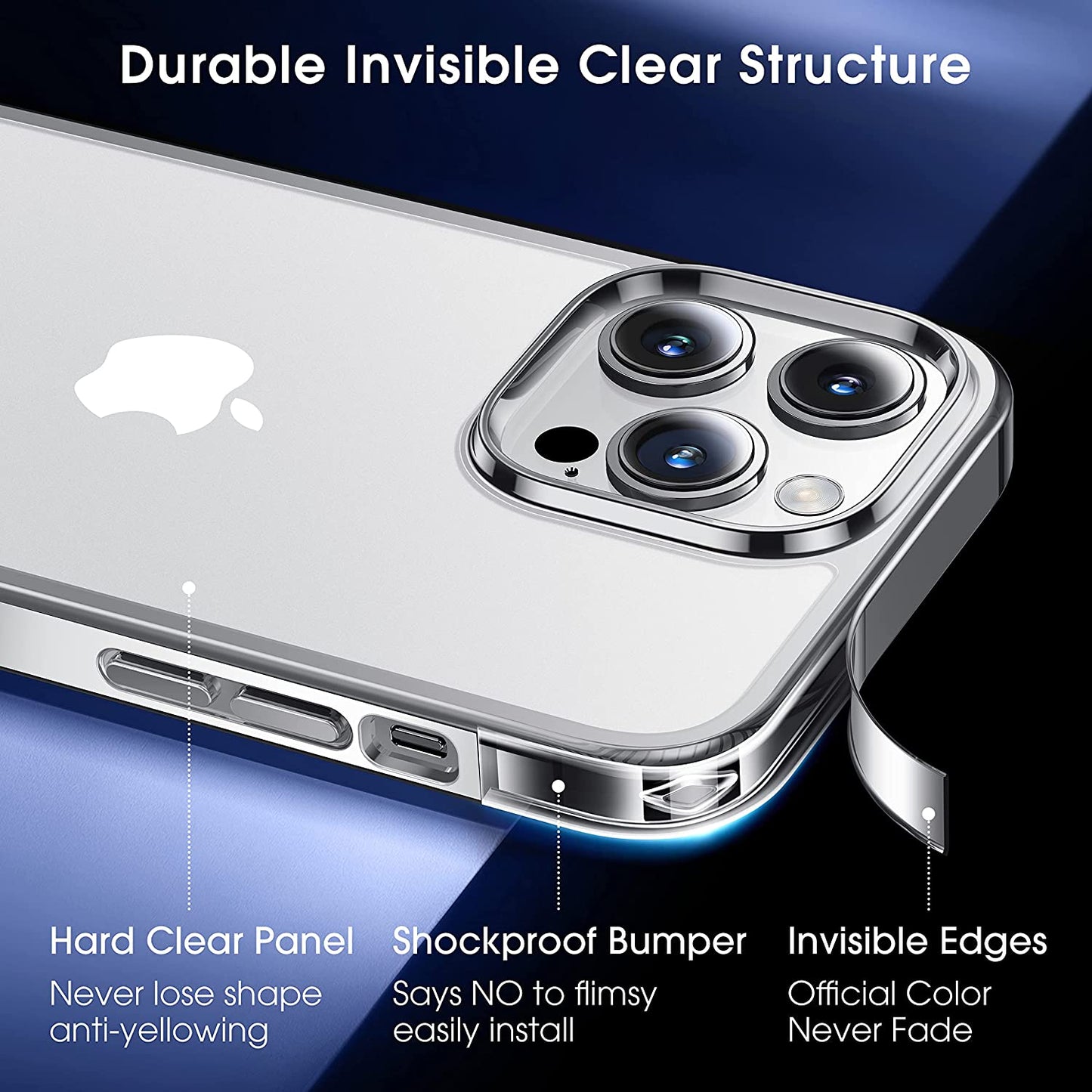 Alphex Invisible Clear Case for Iphone 14 Pro [Look as Caseless] [Never Yellowing] 8FT Military Grade Protective Soft Glossy Bumper Matte Slim Women Men Phone Cover 6.1 Inch, Silver  Alphex   