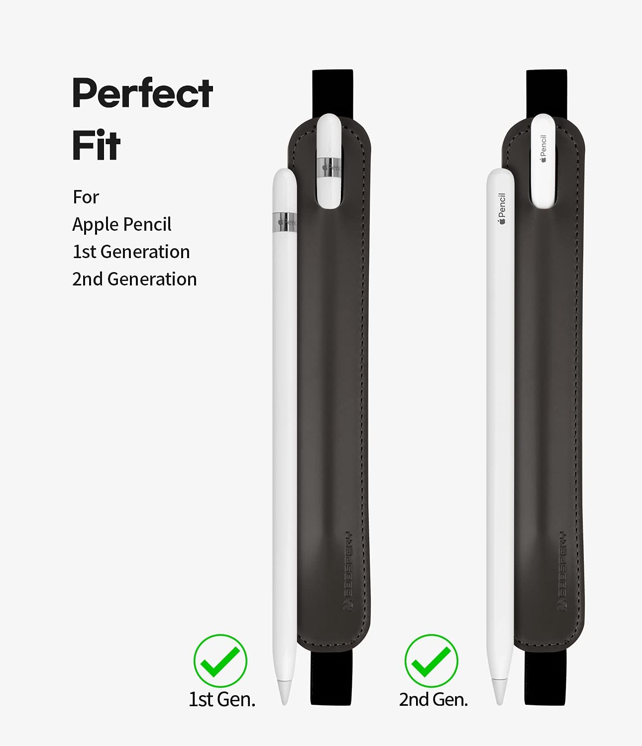 Goospery Pencil Holder Compatible with Apple Pencil Case(1St & 2Nd Generation)Stylus Pen Sleeve PU Leather Accessories Elastic Band for All Tablets Including Ipad Pro 12.9 11 Inch Air 4Th - Dark Grey  GOOSPERY   