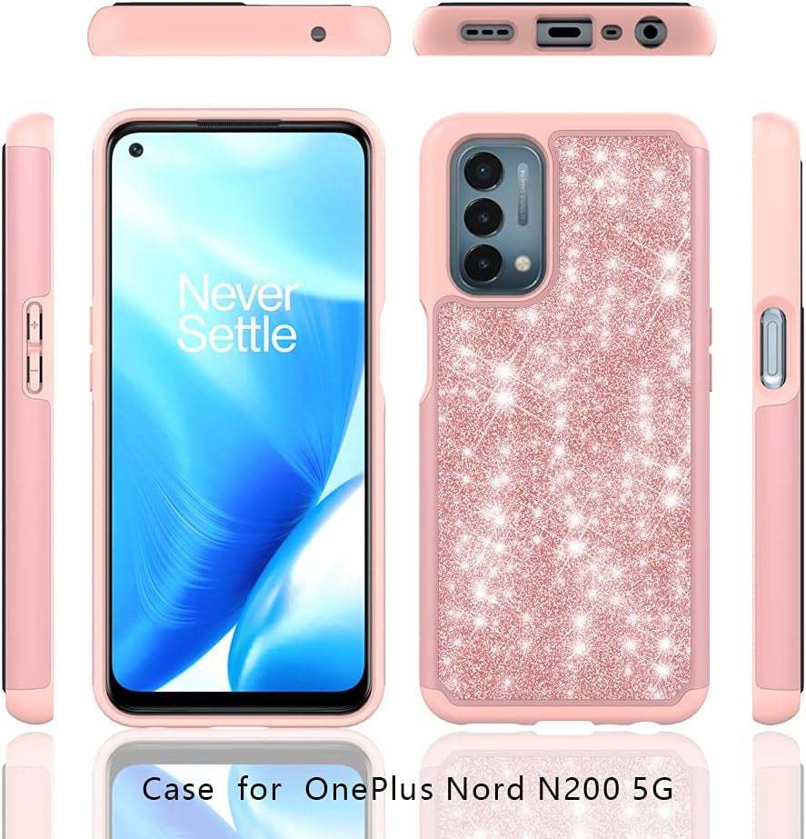 For Oneplus Nord N200 5G Case, NB Bling Phone Case Cover (Black, Oneplus Nord N200 5G)  PAPZINA   