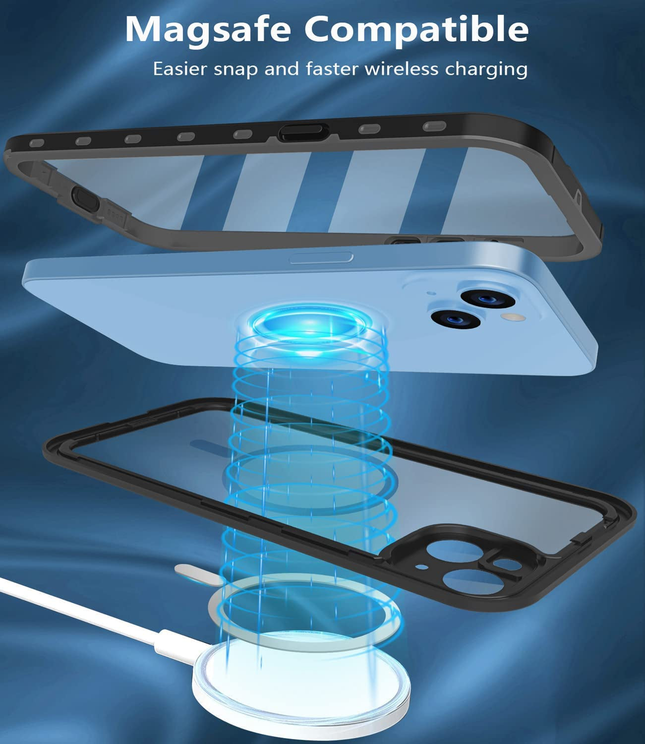 Dewfoam Design for Iphone 14 Waterproof Case, Shockproof Dustproof Phone Case for Iphone 14 with Screen Protector, Full Body Protective Cover for Iphone 14 6.1'' (Black)  Dewfoam   