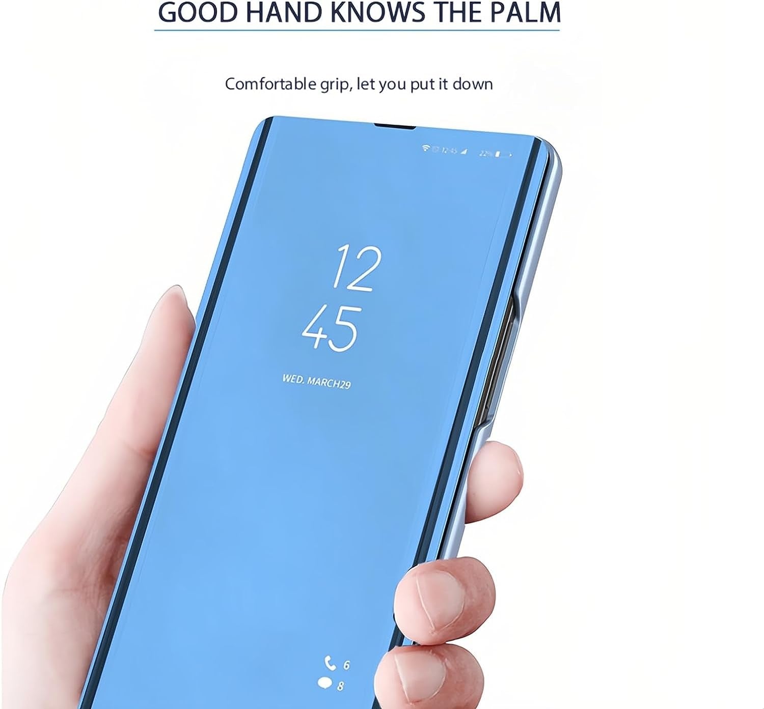 Ysnzaq Mirror Case for Xiaomi Redmi Note 12 Pro+ 6.67 Inch, Smart Window Phone Cover with Stand for Xiaomi Redmi Note 12 Pro plus JM Black  Ysnzaq   