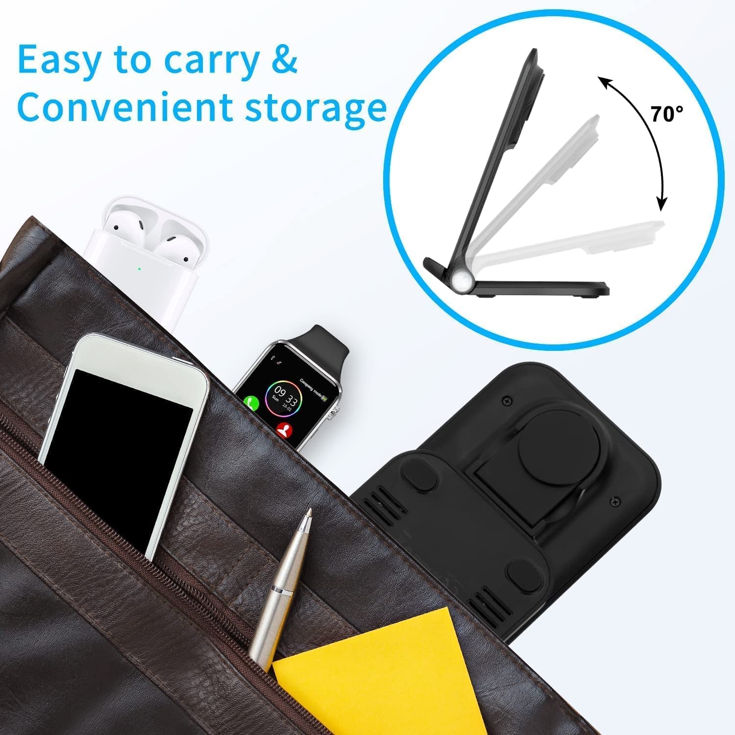 Wireless Charger,Foldable 3 in 1 Fast Wireless Charging Station,Wireless Charger Stand for Iphone 12/14/13/11/Pro/Max/Xs/Max/Xr/Xs/X,Airpods Pro/3/2,Iwatch Series 8/7/6/Se/5/4/3/2Etc  COZY HEDGEHOG top   