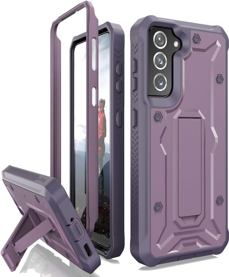Armadillotek Vanguard Compatible with Samsung Galaxy S21+Plus Case, Military Grade Full-Body Rugged with Built-In Kickstand [Screenless Version] - Black  ArmadilloTek Purple  