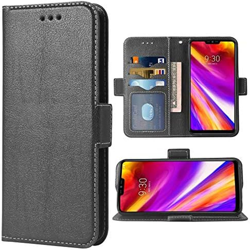 Phone Case for LG G7 Thinq Folio Flip Wallet Case,Pu Leather Credit Card Holder Slots Full Body Protection Kickstand Hard Hybrid Protective Phone Cover for LGG7 G 7 plus Thin Q G7+ Lgg7Thinq Black  WWAAYSSXA   