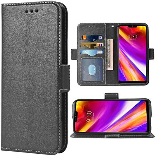 Phone Case for LG G7 Thinq Folio Flip Wallet Case,Pu Leather Credit Card Holder Slots Full Body Protection Kickstand Hard Hybrid Protective Phone Cover for LGG7 G 7 plus Thin Q G7+ Lgg7Thinq Black  WWAAYSSXA   
