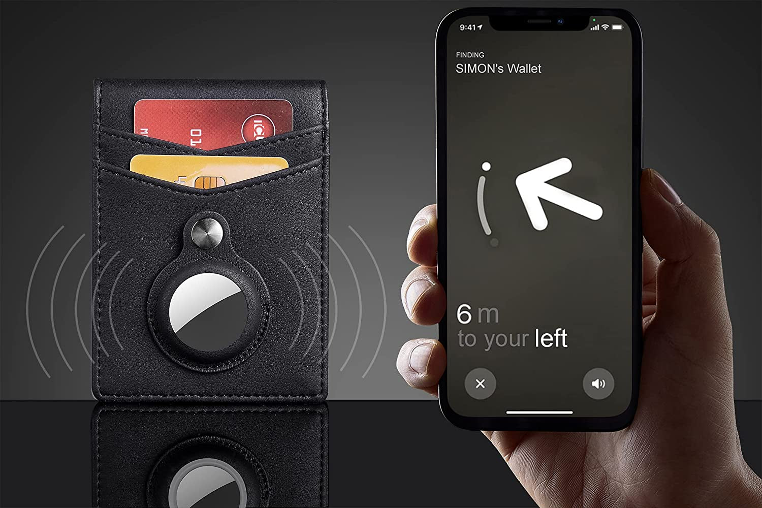 Hawanik Mens Slim Bifold Wallet with Integrated Case Holder for Airtag  Hawanik   