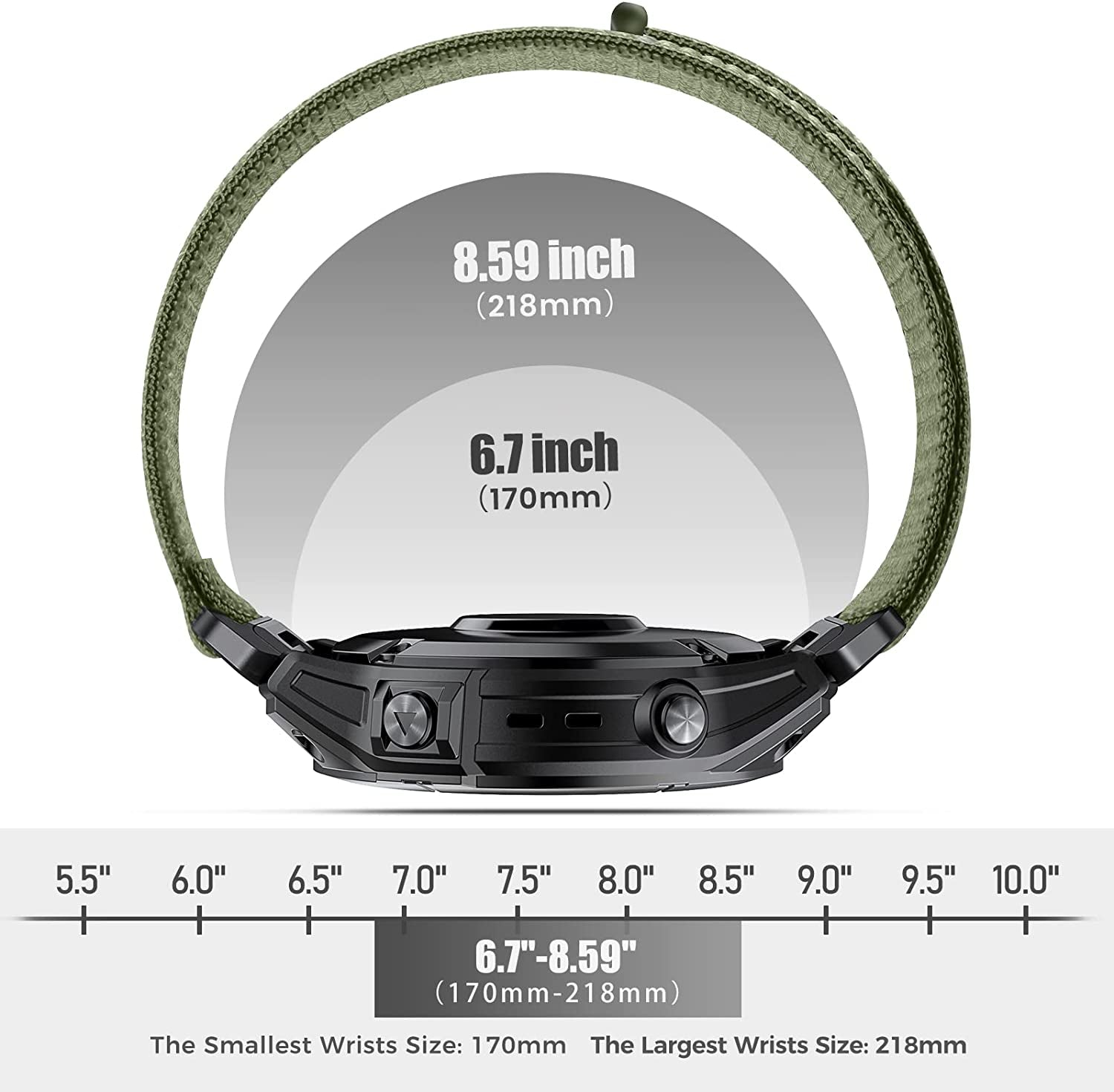 CUZOW Nylon Velcro Bands Compatible with Fenix 7/Fenix 6/6 Pro/Fenix 5/5 Plus/Epix 2, 22Mm Quick Easy Fit Nylon Watch Band Breathable Replacement for Forerunner 935/945/Approach S60/S62/Quatix 5/6  CUZOW   