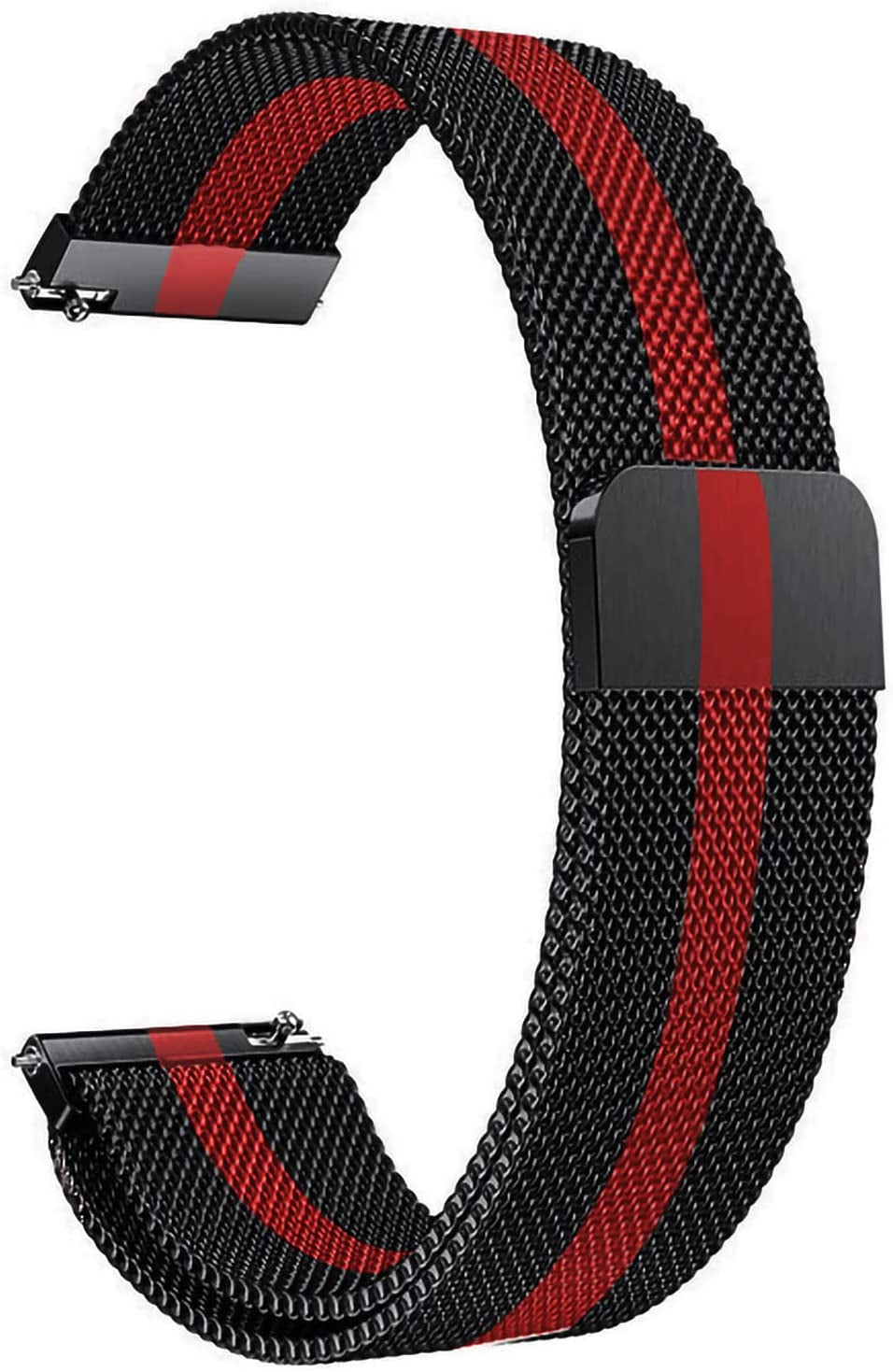 Compatible with Galaxy Watch 3 45Mm/Samsung Galaxy Watch 46Mm/Gear S3 Frontier/Classic Band, 22Mm Stainless Steel Strap Replacement for Samsung Galaxy Watch 46Mm Smartwatch (Colorful)  Morsey Black Red 22mm 