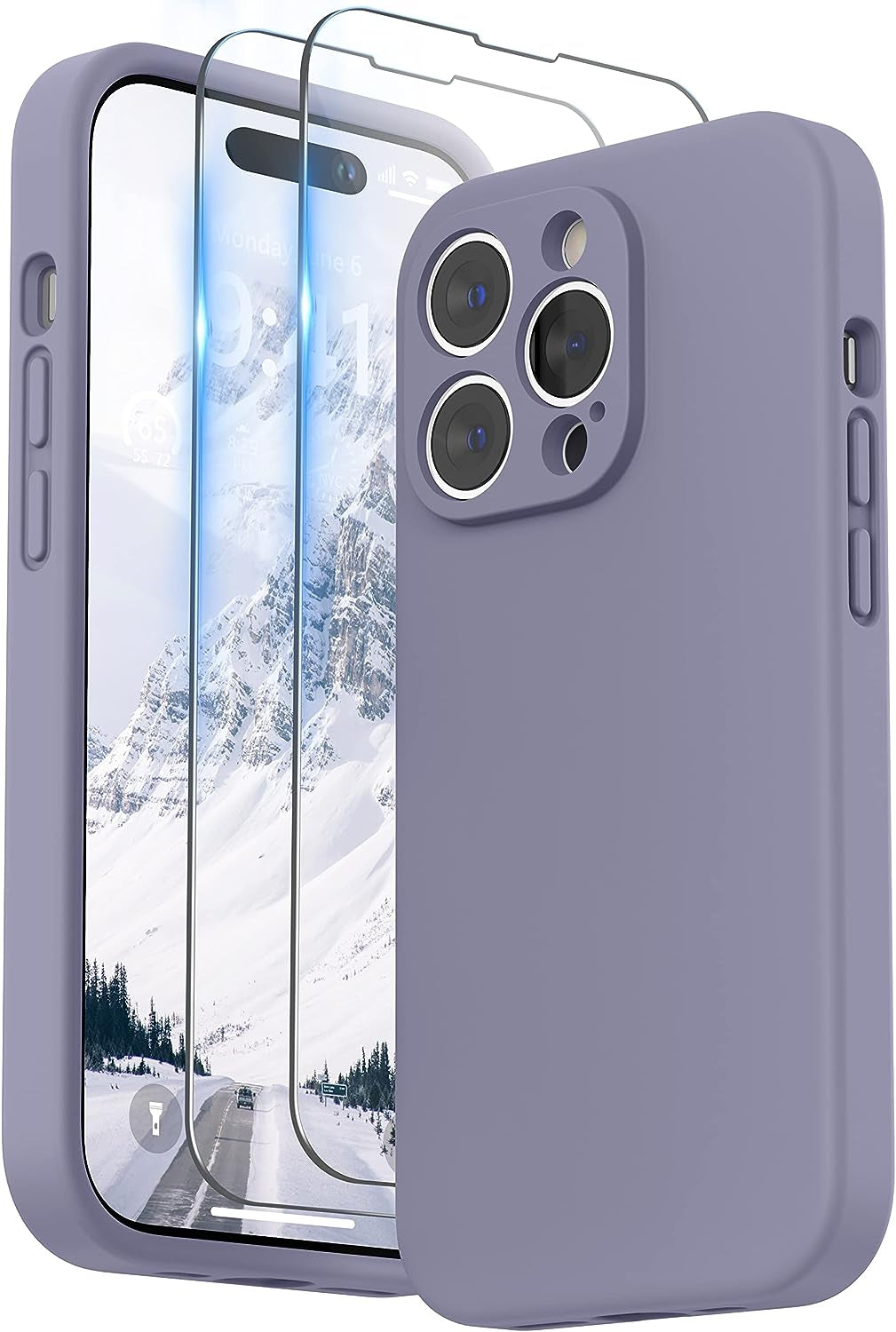 SURPHY Designed for Iphone 14 Pro Case with Screen Protector, (Camera Protection + Soft Microfiber Lining) Liquid Silicone Phone Case, Cactus Green  SURPHY   