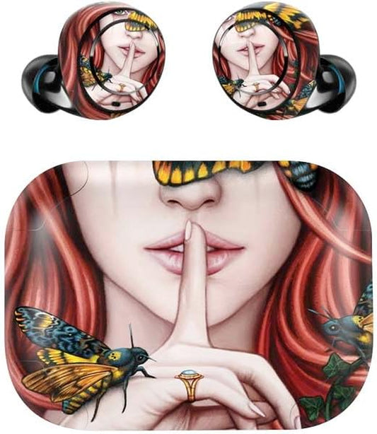 Skinit Decal Skin Compatible with Echo Buds - Officially Licensed Sarah Richter Gothic Woman and Death Moth Butterflies by Sarah Richter Design  Skinit   