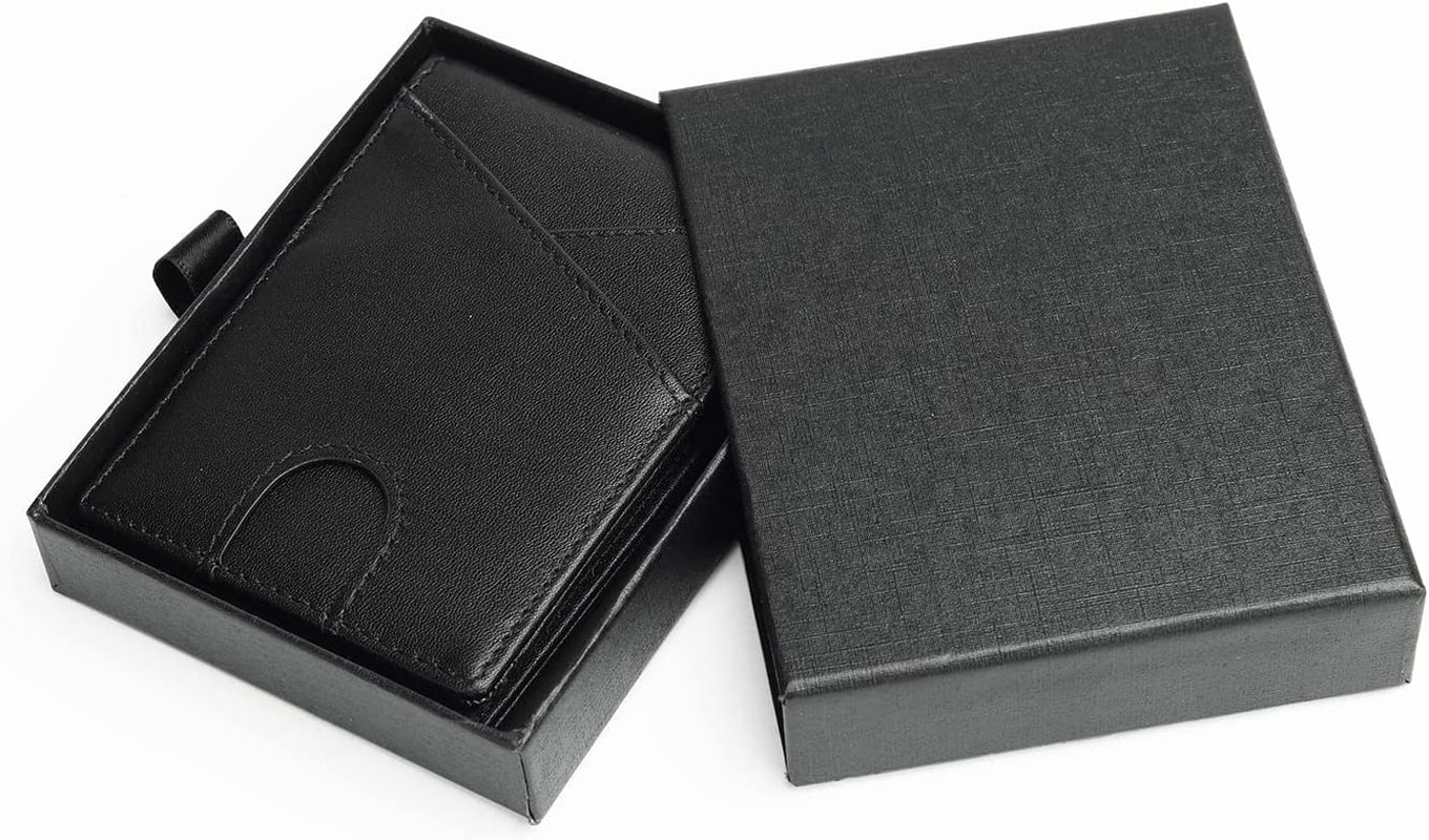 ZUOYOUZ Wallet for Men, RFID Blocking Wallet Slim Bifold Leather Wallet Minimalist Front Pocket Wallets for Father with Money Clip Christmas Gift for Men (Black)  ZUOYOUZ   