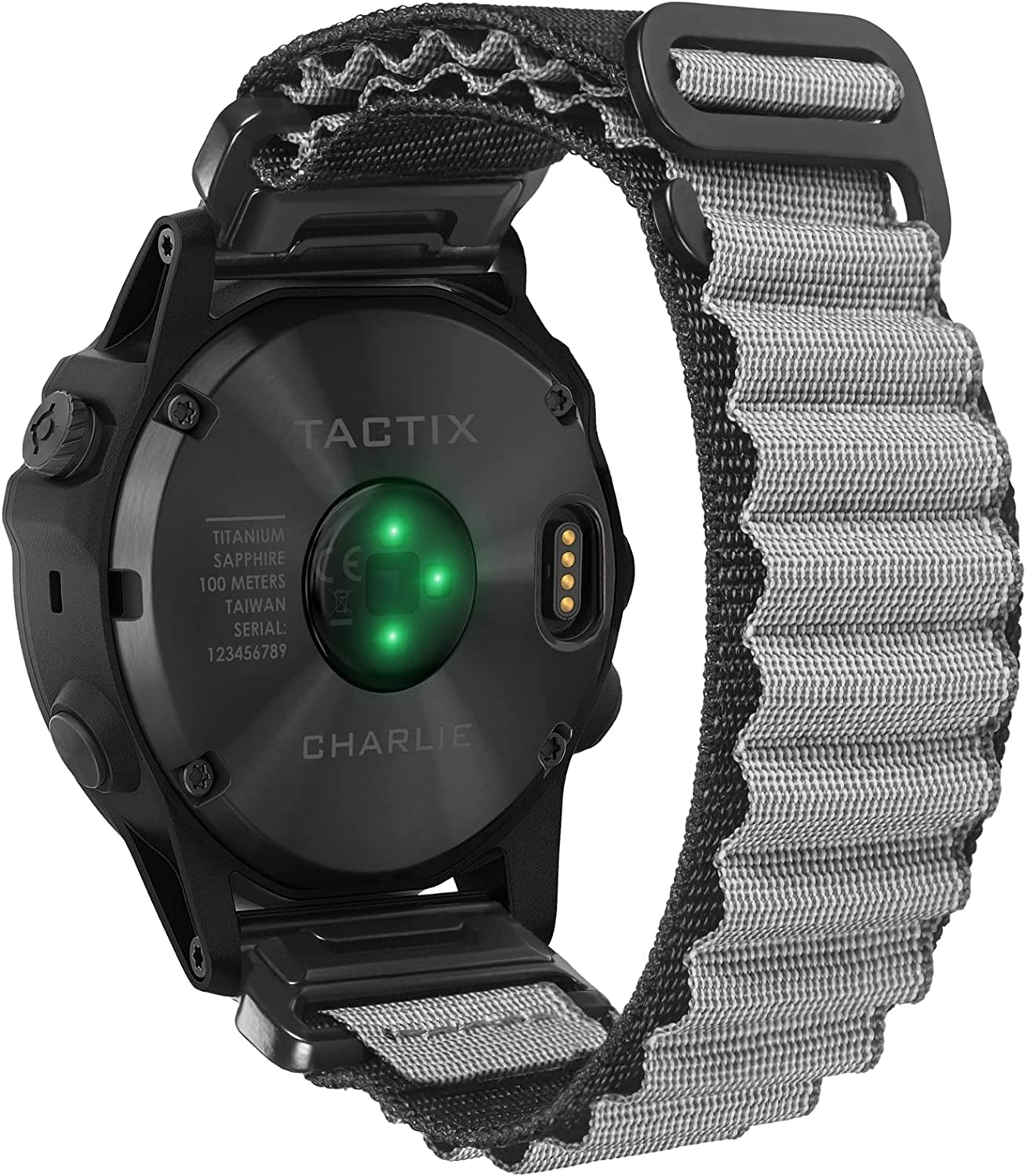 Compatible with Garmin, Rugged Woven Nylon Sport Band with G-Hook Watch Band for Fēnix/Forerunner/Vivoactive/Approach/Marq/Quatix/D2 Series Tough Replacement Band for Men  torbollo Black/Gray 22mm 