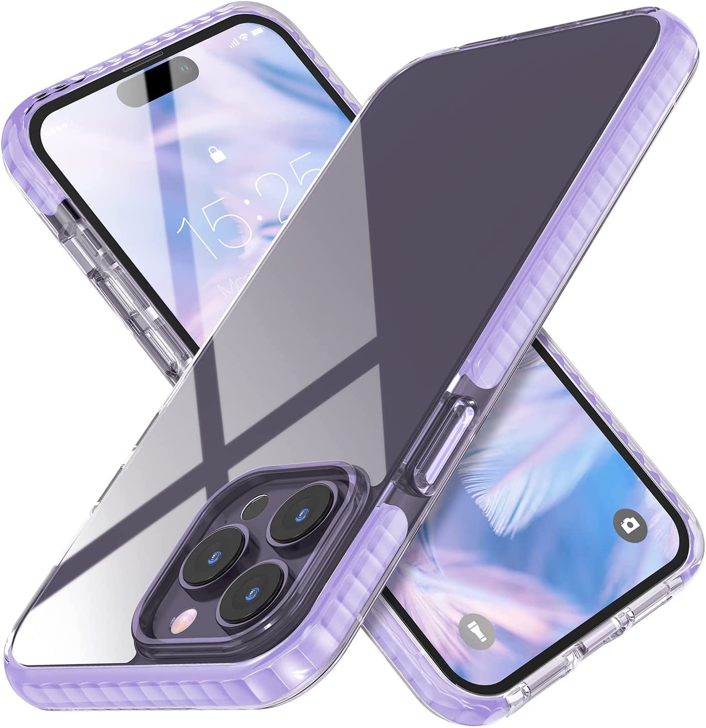 MATEPROX Compatible with Iphone 14 Pro Max Case Clear Thin Slim Crystal Transparent Cover Shockproof Bumper Case for Iphone 14 Pro Max 6.7" 2022(Purple)  MATEPROX   