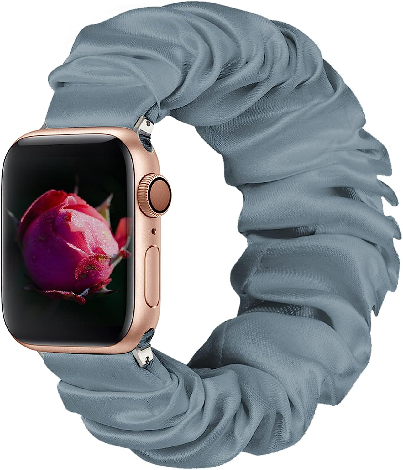 BMBMPT Scrunchie Elastic Watch Band Compatible with Apple Watch Band 38Mm 40Mm 41Mm 42Mm 44Mm 45Mm Cloth Soft Pattern Printed Fabric Wristband for Iwatch Series 8 7 6 5 4 3 2 1 SE  BMBMPT Ocean Blue 38mm/40mm/41mm Small size 