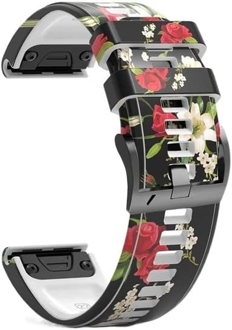 XIRIXX 22/26Mm Wrist Band Strap for Garmin Fenix 7 7X 5 5X 6 6X Pro 935 945 Smart Watch Printed Sport Quick Release Silicone Watchband  XIRIXX A For Fenix 6X 6X Pro 