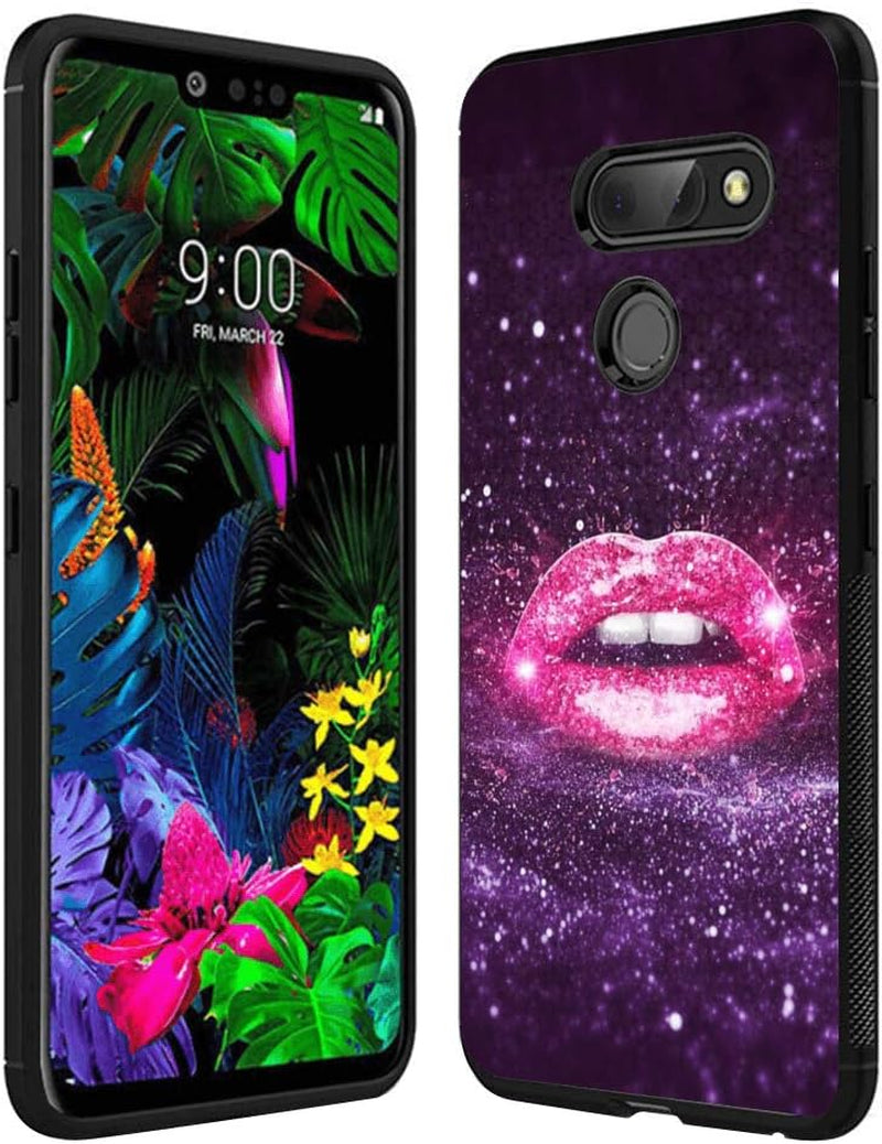 Yqci Designed for LG G8 Thinq Case Custom Christmas Tree 1 Pattern Cover Case,Shockproof Full Body Protective Phone Case Compatible with LG G8 Thinq  YQCi Shiny Red Lips  