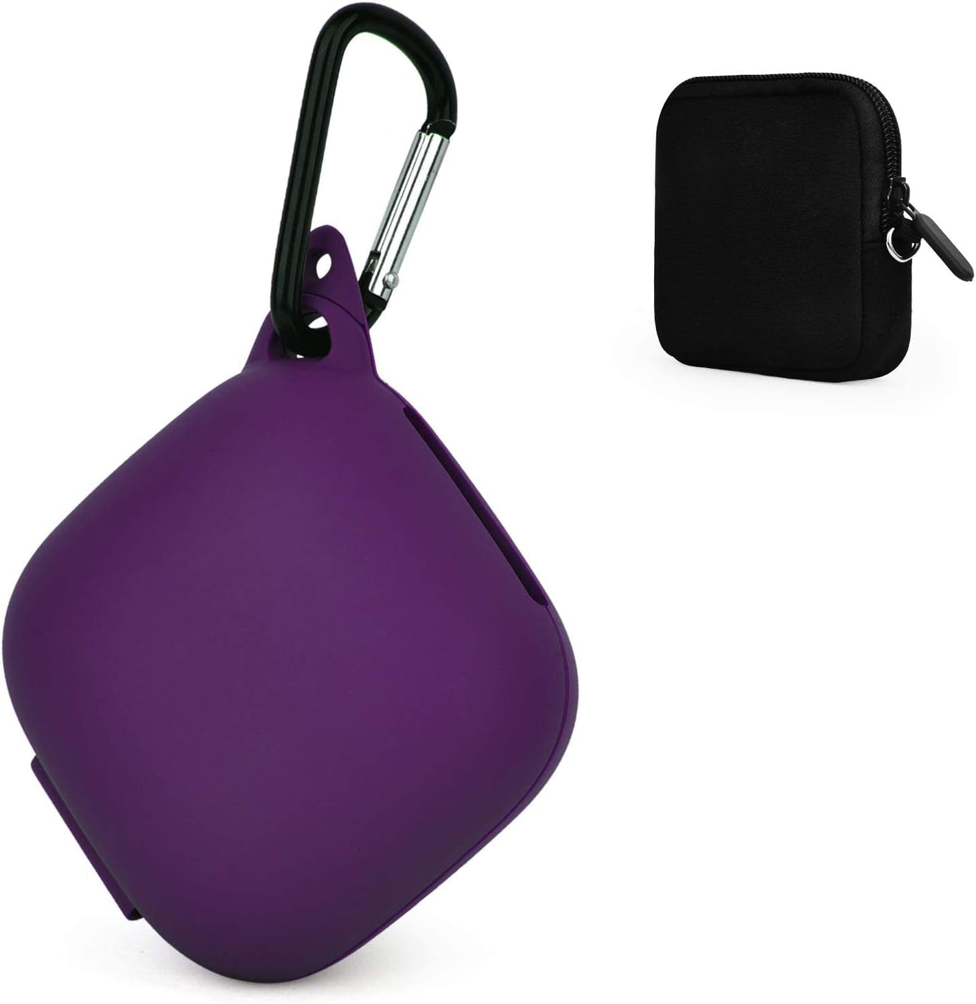 TOROTOP Case Compatible for Powerbeats Pro Case Cover,Anti-Lost & Shockproof Easy Carrying Silicone Case Accessories with Keychain and Soft Portable Storage Travel Carrying Case (Black)  TOROTOP Violet  