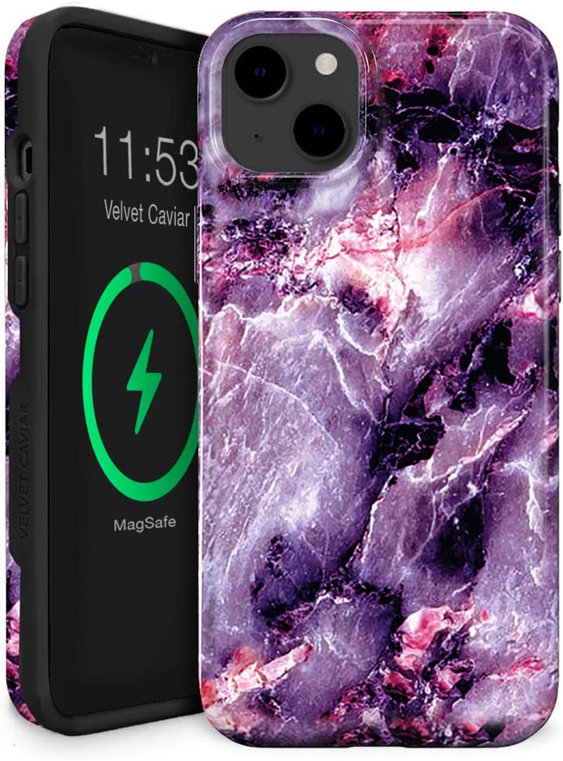 Velvet Caviar Designed for Iphone 14 Case Leopard Cheetah Print [10Ft Drop Tested] Compatible with Magsafe - Protective Microfiber Lining (Blush Pink)  Velvet Caviar Purple Marble iPhone 14 Plus 