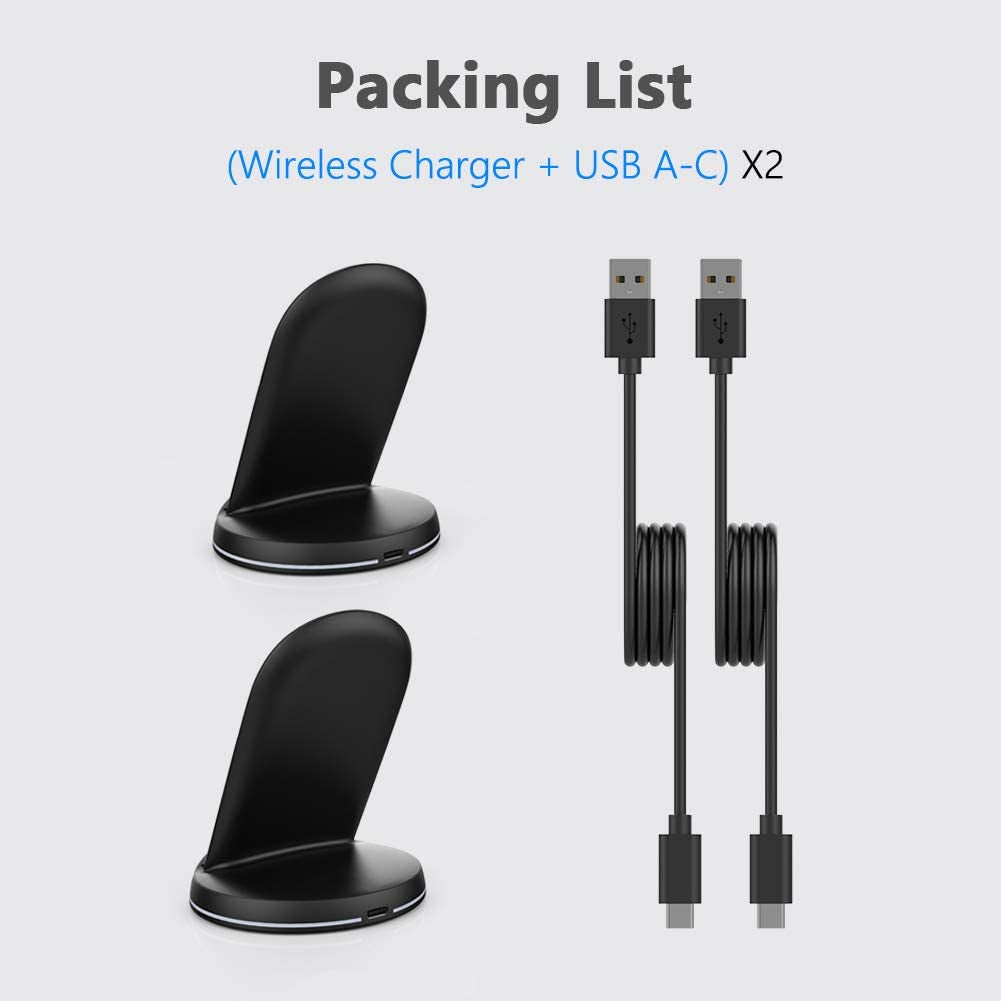Yootech [2 Pack] Wireless Charger 10W Max Wireless Charging Stand, Compatible with Iphone 14/14 Plus/14 Pro/14 Pro Max/13/13 Mini/13 Pro Max/Se 2022/12/11/X/8,Galaxy S22/S21/S20/S10(No AC Adapter)  yootech   