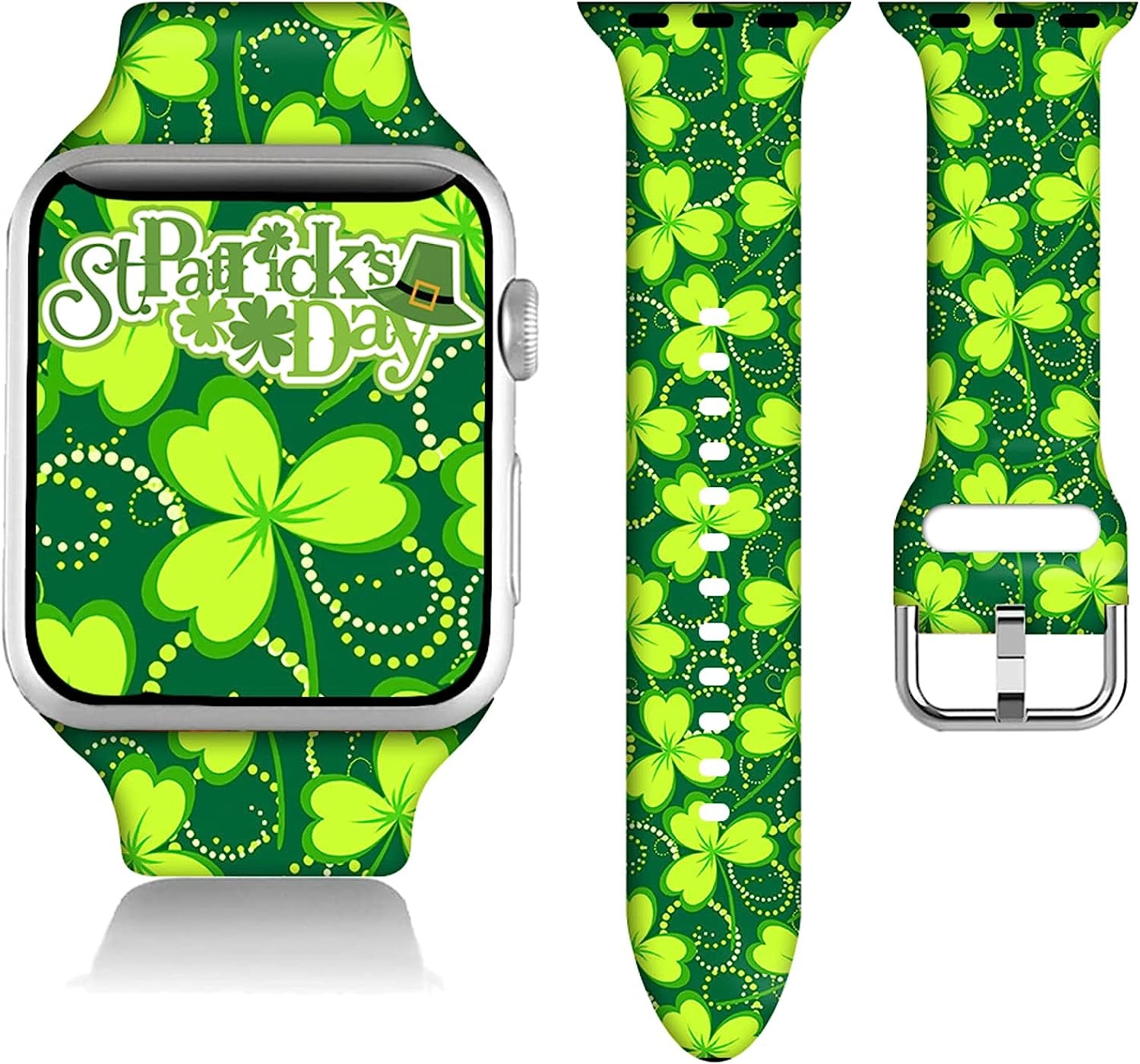 Easter Gifts Decorations Wristband Straps for Apple Watch Band 38Mm/40Mm/41Mm/42Mm/44Mm/45Mm Soft Silicone Easter Watch Band Strap for Apple Smart Watch Series 7 6 5 4 3 2 1 SE.  DGDGDG St Patricks Day Decorations Clover 38mm/40mm/41mm 